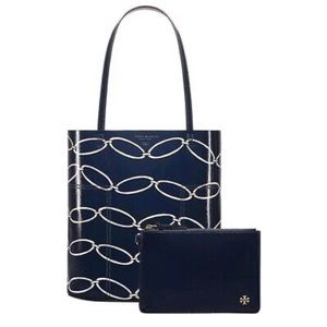 NWOT Tory Burch Elliptical Link Block-T Tote with small purse